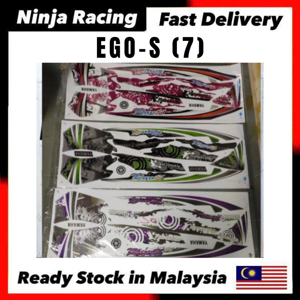 Stiker Body Yamaha Egos Ego S White Black Red Sticker Stripe Ego S