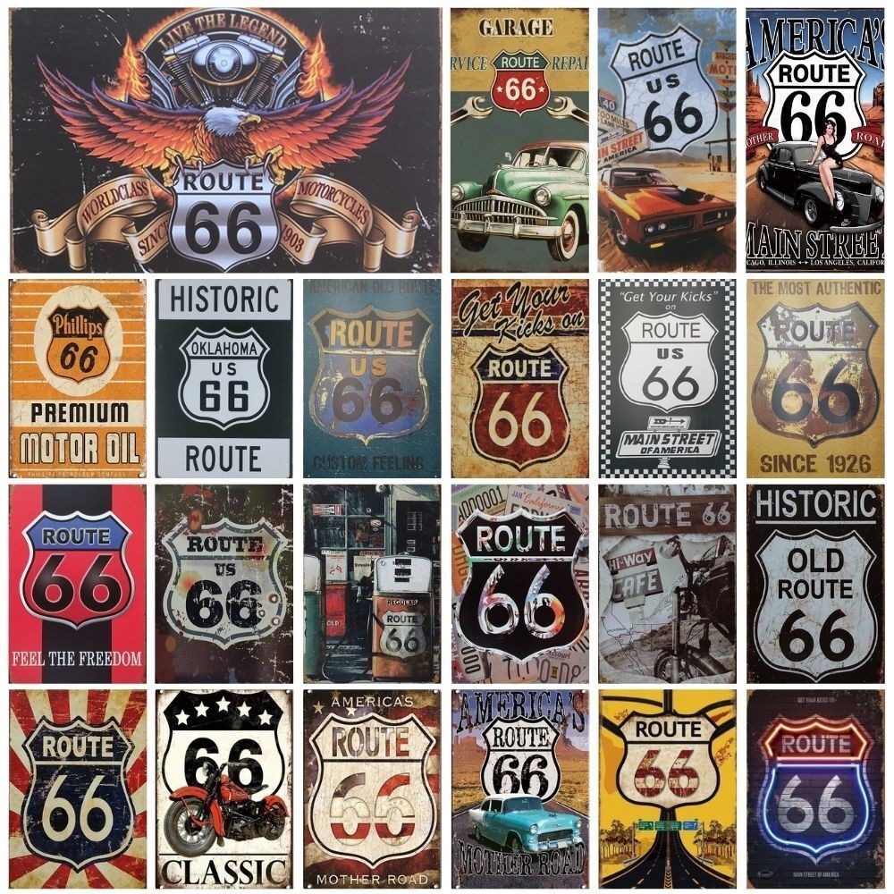 INEED 66 Signs Vintage Road Signs Vintage Metal Tin Sign Poster for ...