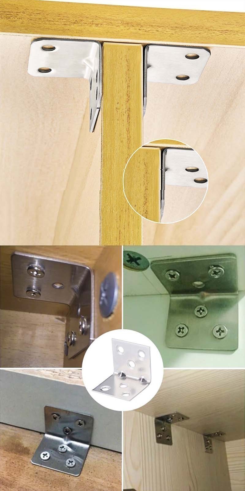 10 Sets L Shaped Bracket Corner Brace Sets - 90 Degree Right Angle ...