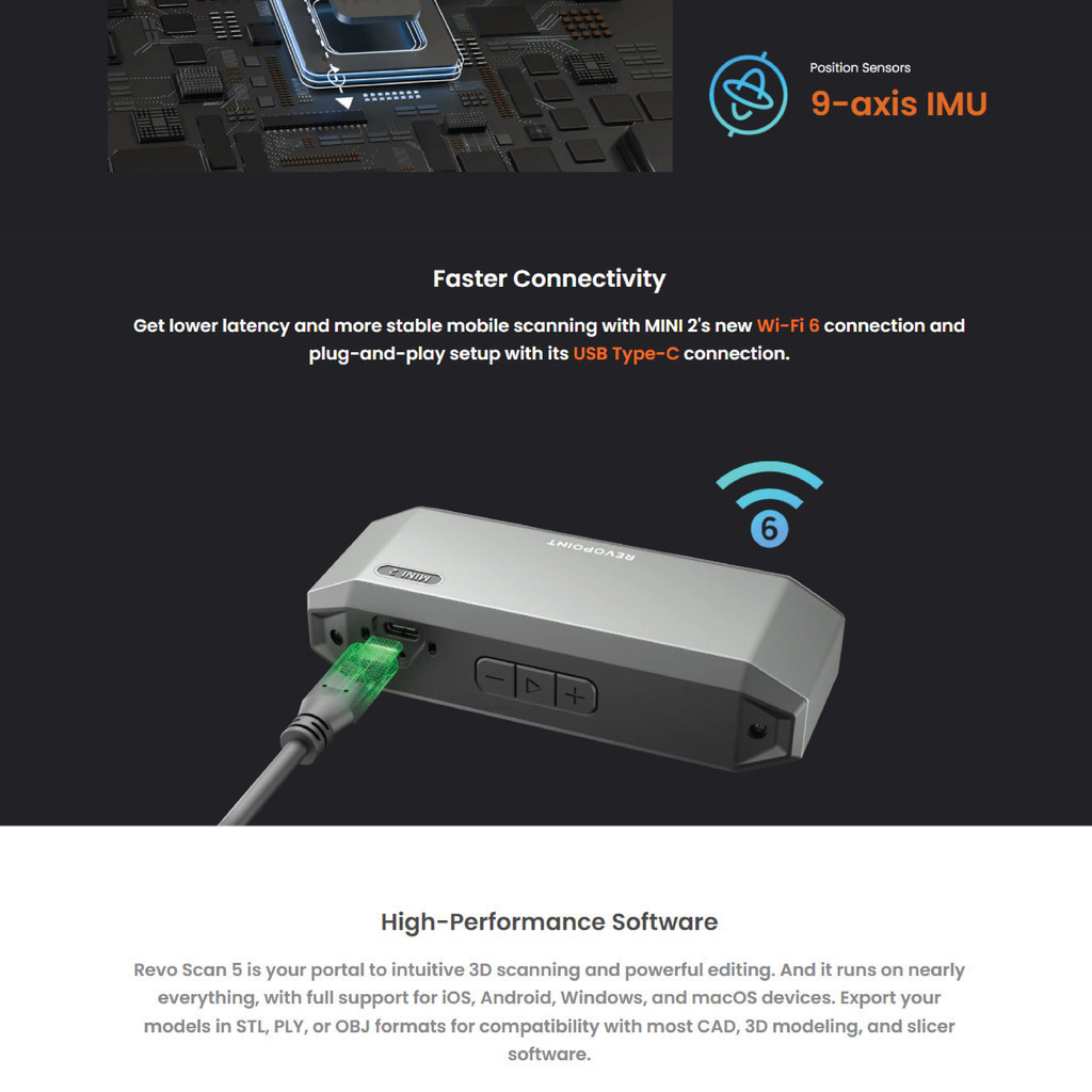 Revopoint MINI 2 - Advanced Edition Handheld 3D Scanner with Dual Axis ...
