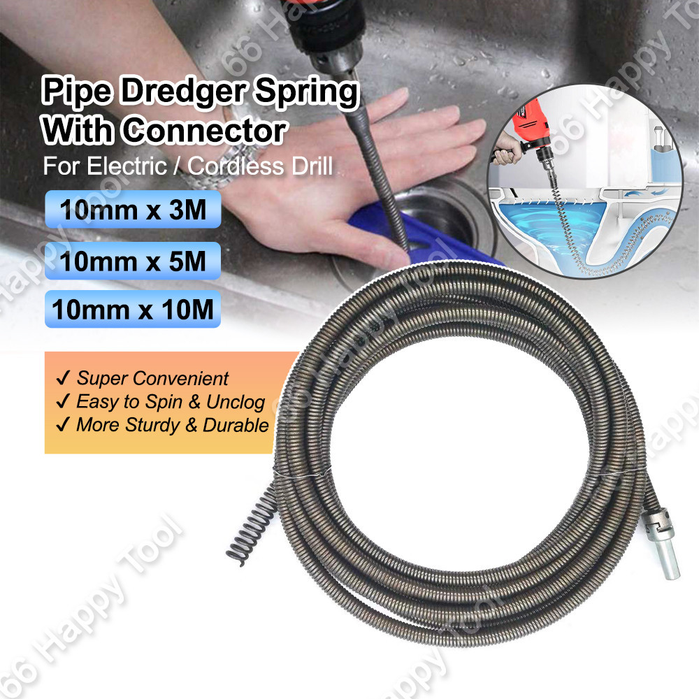 3m / 5m / 10m Pipe Dredger Spring With Connector Cleaning Rod Sink ...