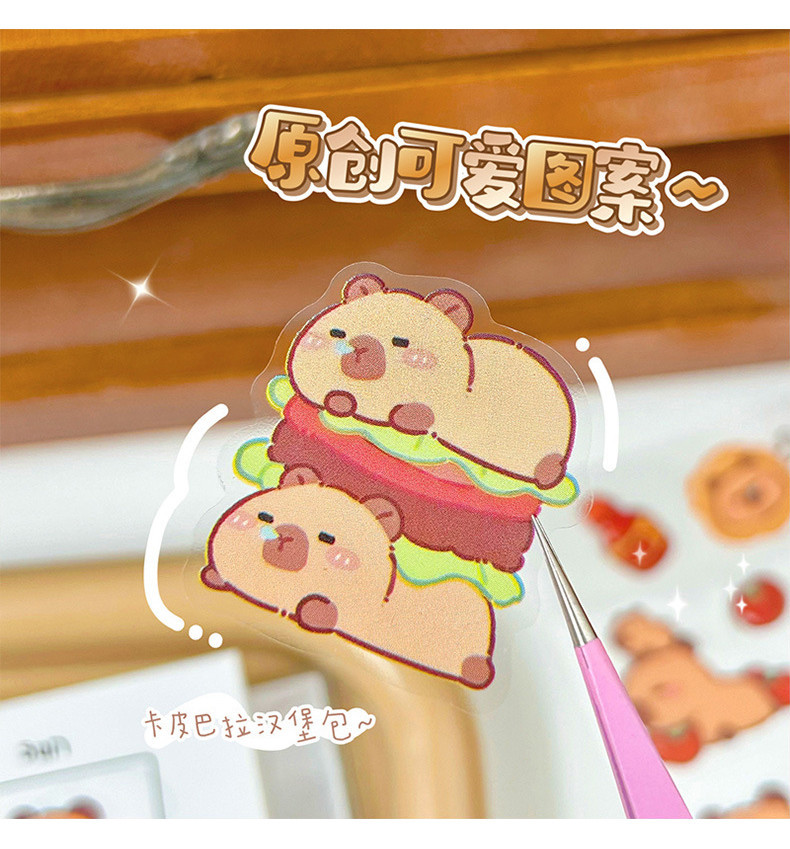 【现货】Kapybara Waterproof Sticker 卡皮巴拉防水贴纸 手帐贴纸 卡通 水豚 pet贴纸 咕卡贴纸 钥匙扣 学生 ...