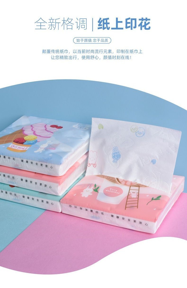 Sunde Cartoon Printed Paper Towel Portable Small Bag Removable Toilet ...