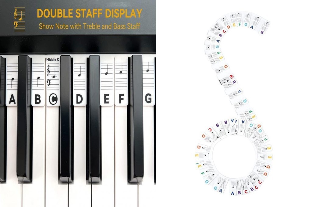 1 Set 88 Keys Piano Notes Guide with Treble Bass Detachable Piano ...