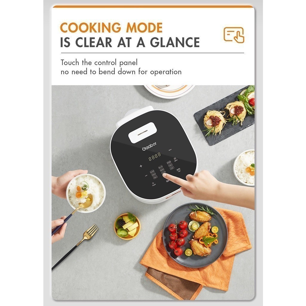Gaabor Rice Cooker Large Touch Display 24 Hours Keep Warm GRS25D/GR