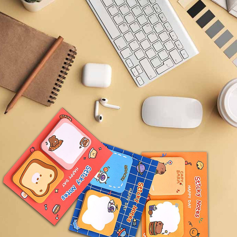 Portable Cute Sticky Notes Cartoon Bookmark Memo Mini Reminder Student ...
