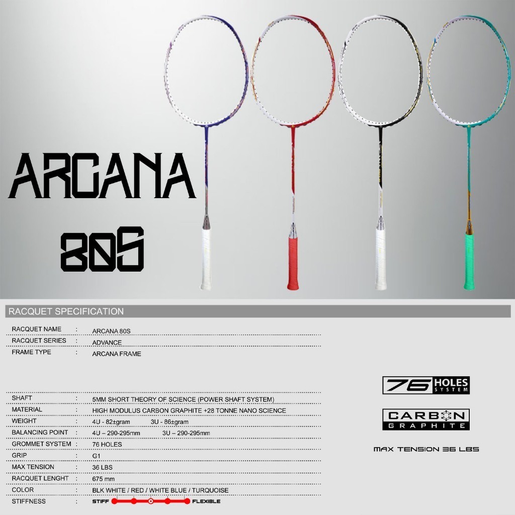 FELET RACKET ARCANA 80S | Shopee Malaysia