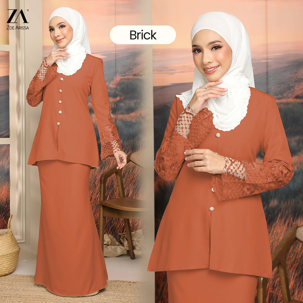 ZOE ARISSA BAJU KURUNG MODEN 2025 Joslyn Lace Plain baju viral baju raya HAJI 2025 baju kurung