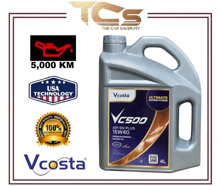 Vcosta API SN/CF Premium Mineral Engine Oil 15W40- 4L(USA TECHNOLOGY ...