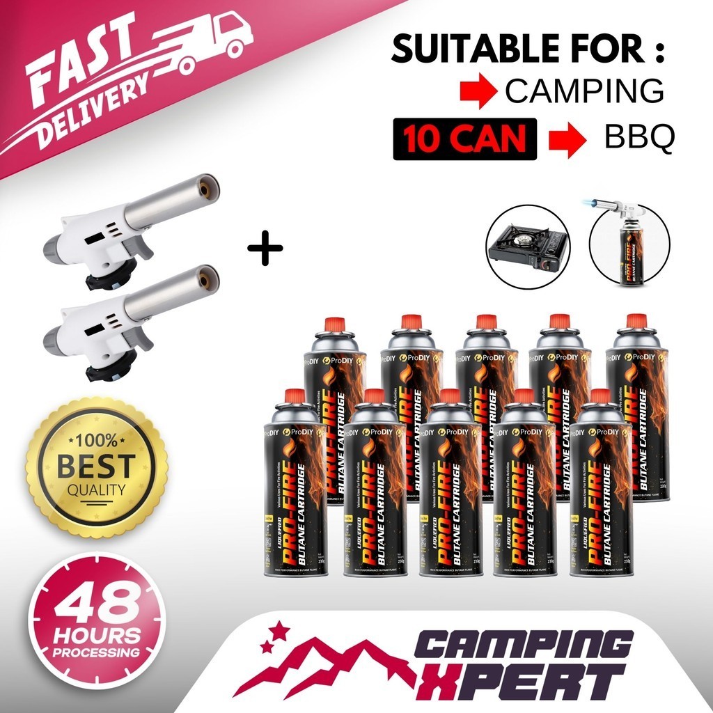 10 Cans Butane Burner Welding Fire Maker Flame Gun For Stoves + CAMPSOR ...
