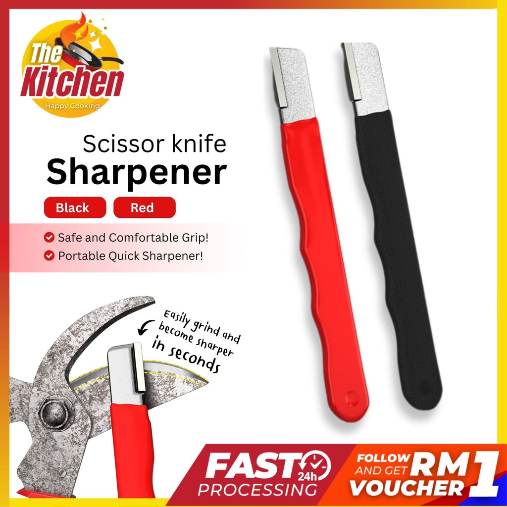 Red Black Scissor Knife Sharpener Mini Portable Quick Sharpener For ...