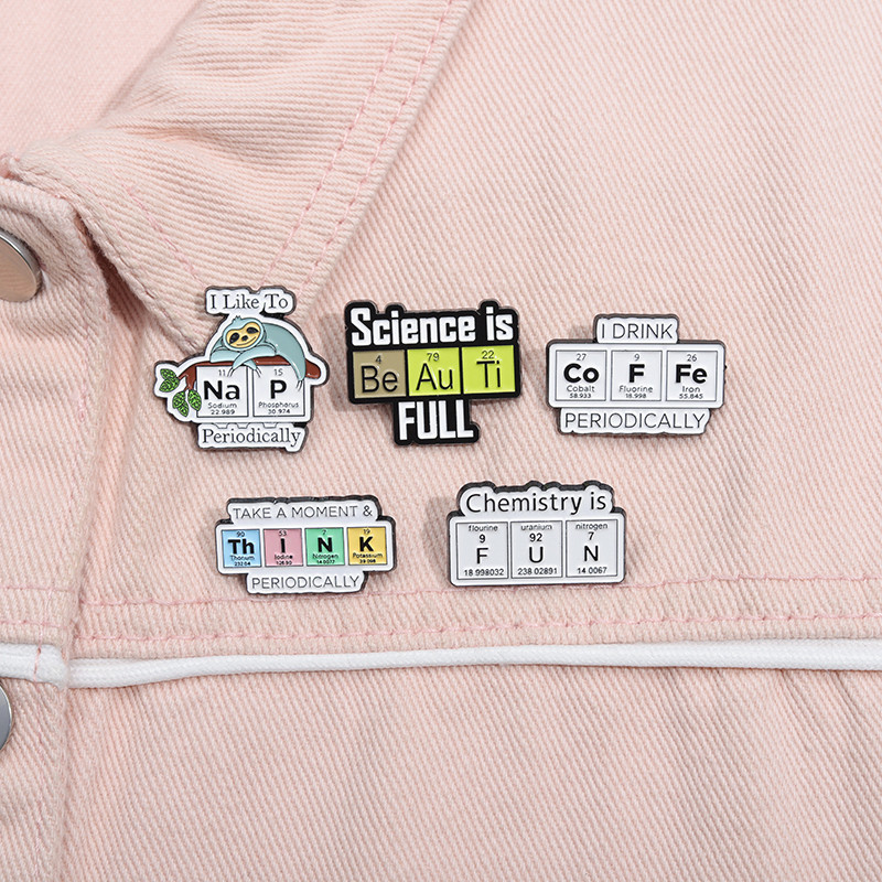 Chemical Element Symbol Enamel Pin Brooches Science Brooch Badges ...