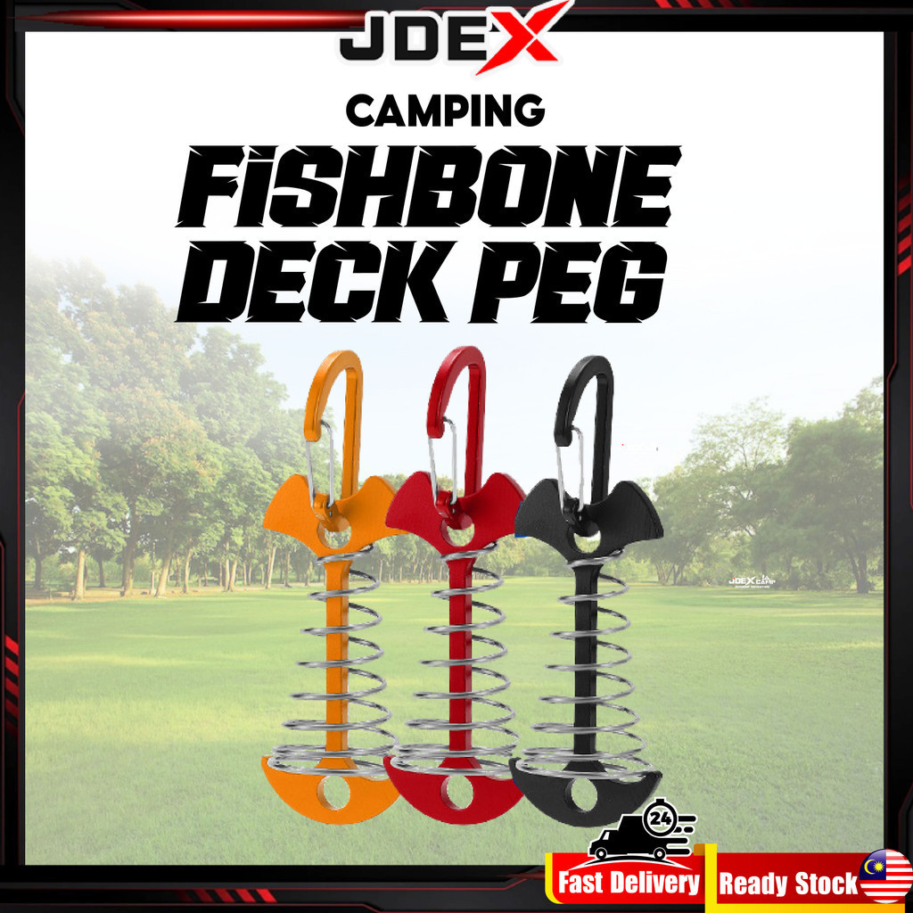 JDEX Fishbone peg with D Shape Hook 77*36mm 19g camping accessories ...