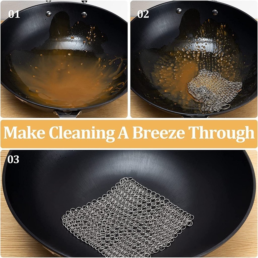 Kitchen Cleaning Ring Stainless Steel Cleaner Chainmail Scrubber ...