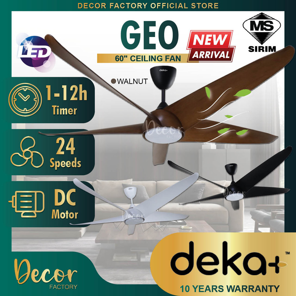 🔥NEW2024🔥 DEKA Fan DEKA+ GEO 60'' 5 Blades 24 Speeds + Reverse Mode ...