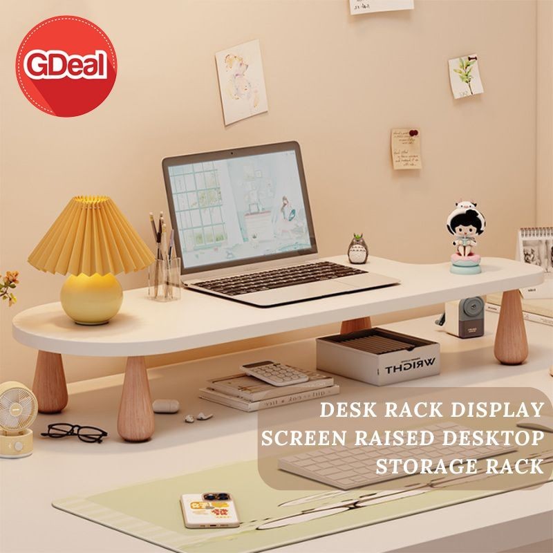 GDeal Desk Rack Display Screen Raised Desktop Storage Rack Workstation ...