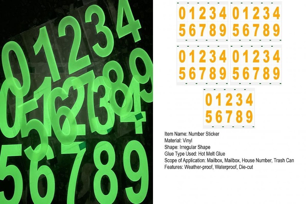 [MOONWHITE] Window Number Sticker Weatherproof Number Sticker ...