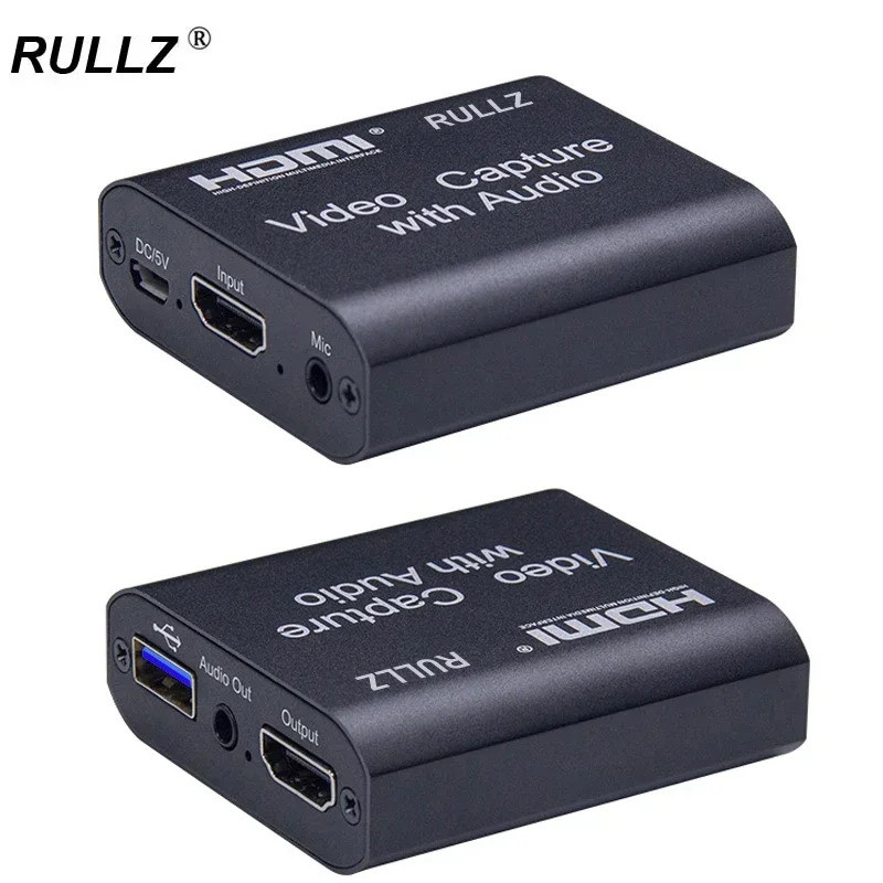 4K HDMI To USB 2.0 Video Capture Card HDMI Loop Audio Out Mic IN 1080P ...