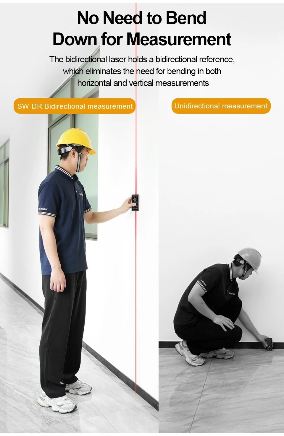 SNDWAY Dual Laser Distance Meter Rechargeable Bilateral Laser ...