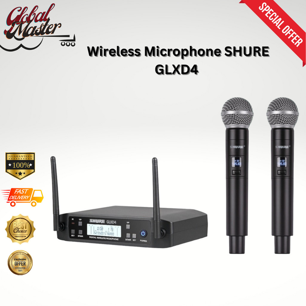 Wireless Microphone SHURE GLXD4 Professional UHF System SM58 Handheld