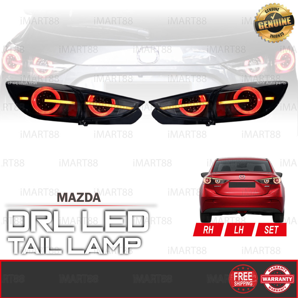 Purchase MAZDA 3 HATCH SMOKE COLORED TAIL LIGHT FILM OVERLAYS 2004-2008