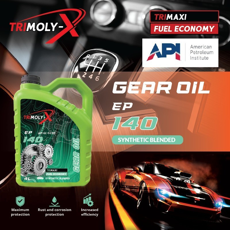 TRIMOLYX Manual Transmission GEAR OIL FLUID EP140 4L API GL5LSD Minyak Hitam Gearbox Manual