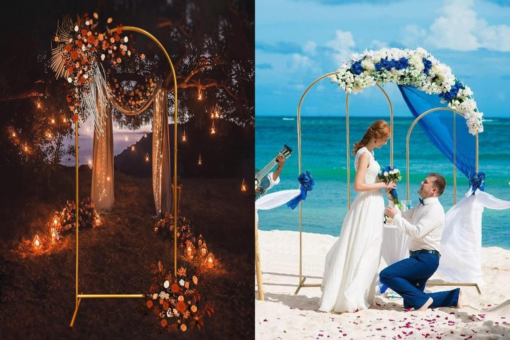 ARI Gold Arch Frame for Events Sturdy Wedding Arch Stand Elegant Gold ...