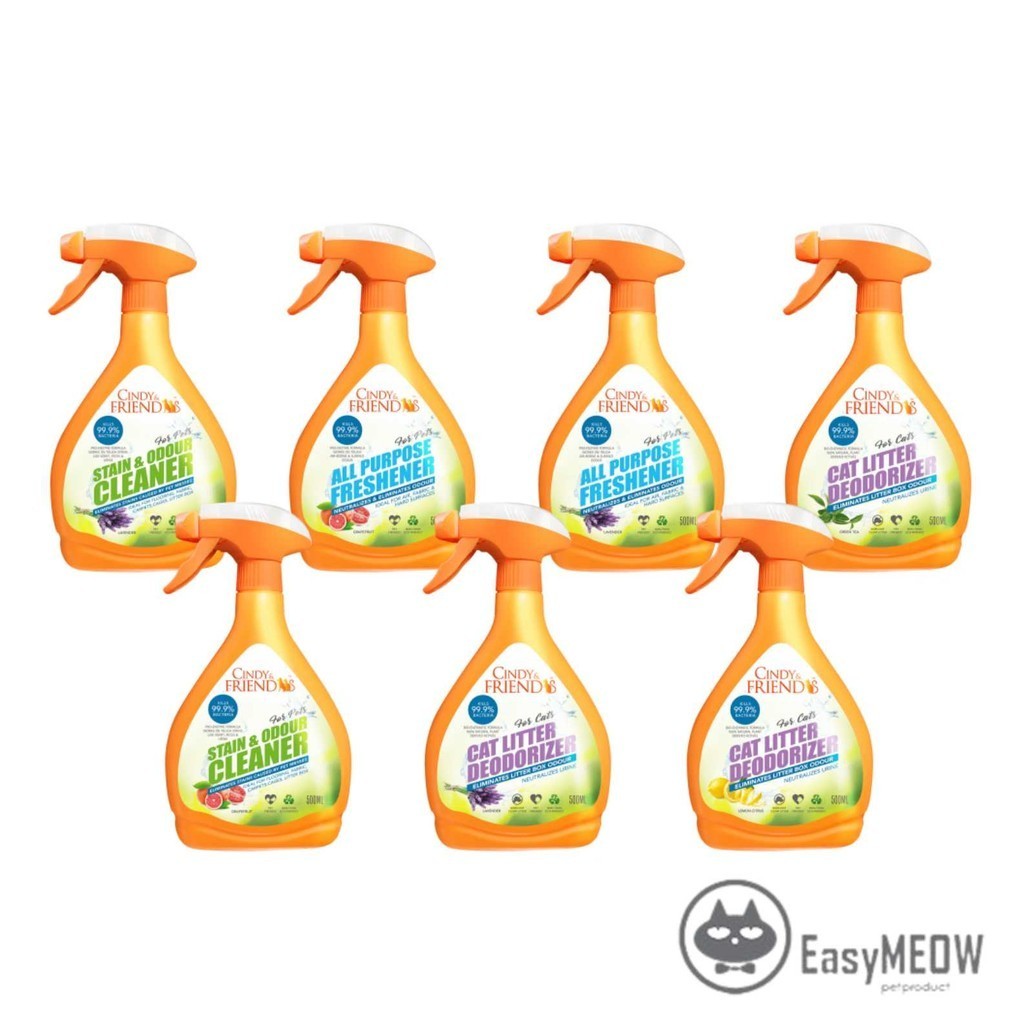Cindy & Friends Cat Litter Deodorizer Spray 500ml/Stain & Odour/All