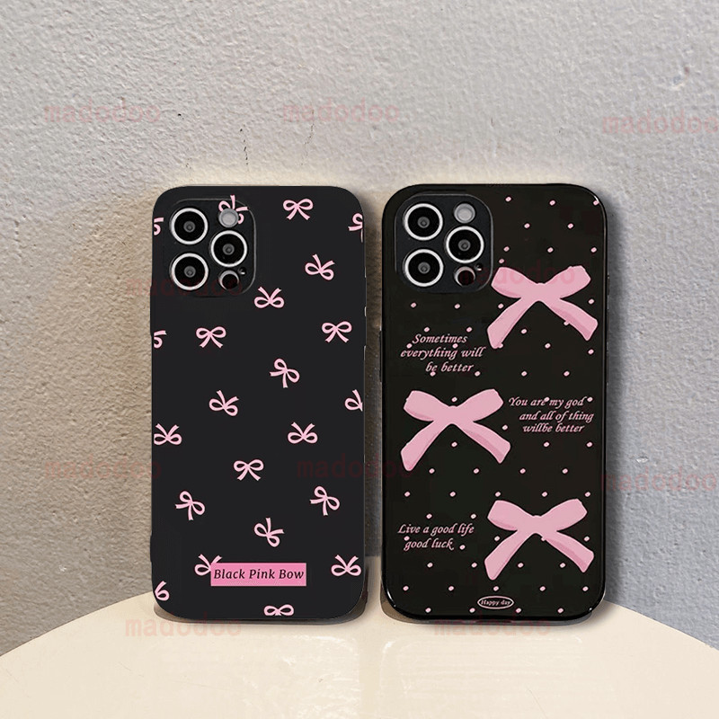 Pink Polka Dot Bow Ribbon Casing For Samsung Galaxy M51 M53 M52 M33 M23 ...