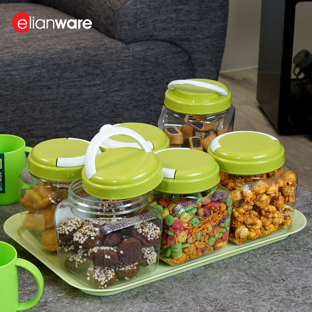 Elianware Exclusive Raya Canister Food Container with Tray Set Bekas ...