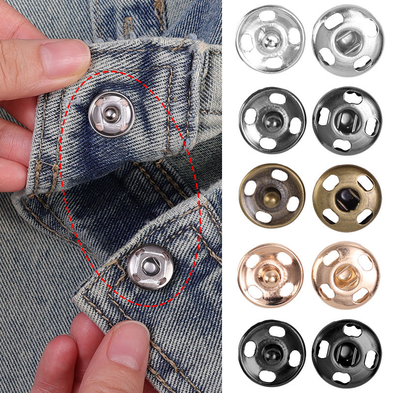 10/15mm Metal Press Button - Mini Round Invisible Snap Fasteners ...