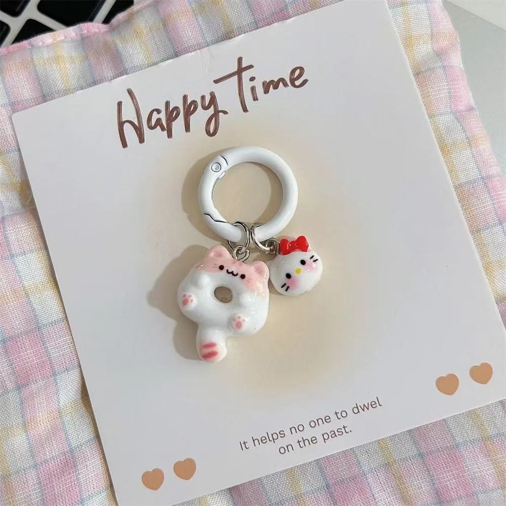 Original Cute Cartoon Donut Cat Key Ring Siamese Cat KTins Style ...