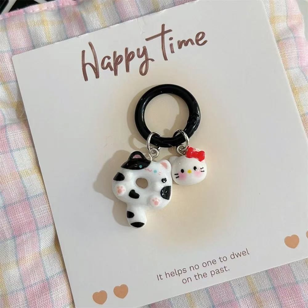 Original Cute Cartoon Donut Cat Key Ring Siamese Cat KTins Style ...