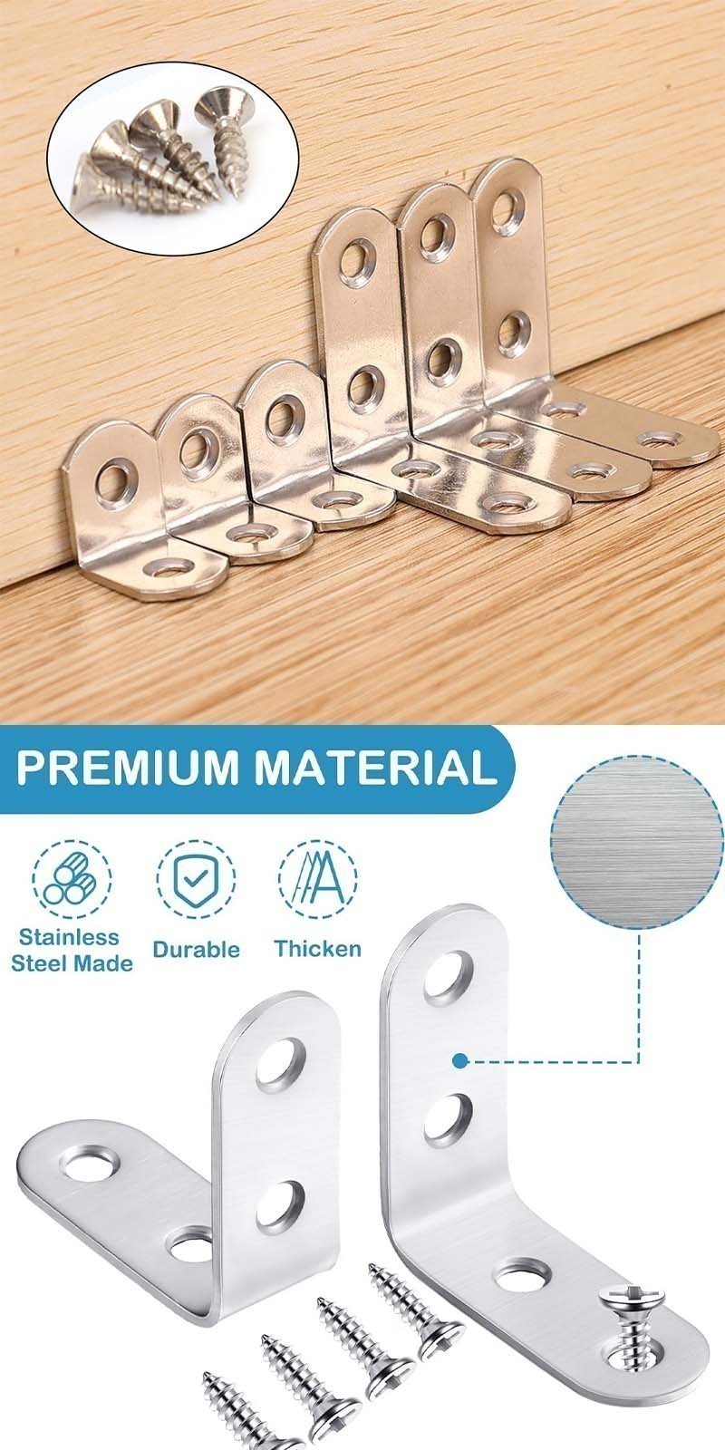 10 Sets L Shaped Bracket Corner Brace Sets - 90 Degree Right Angle ...