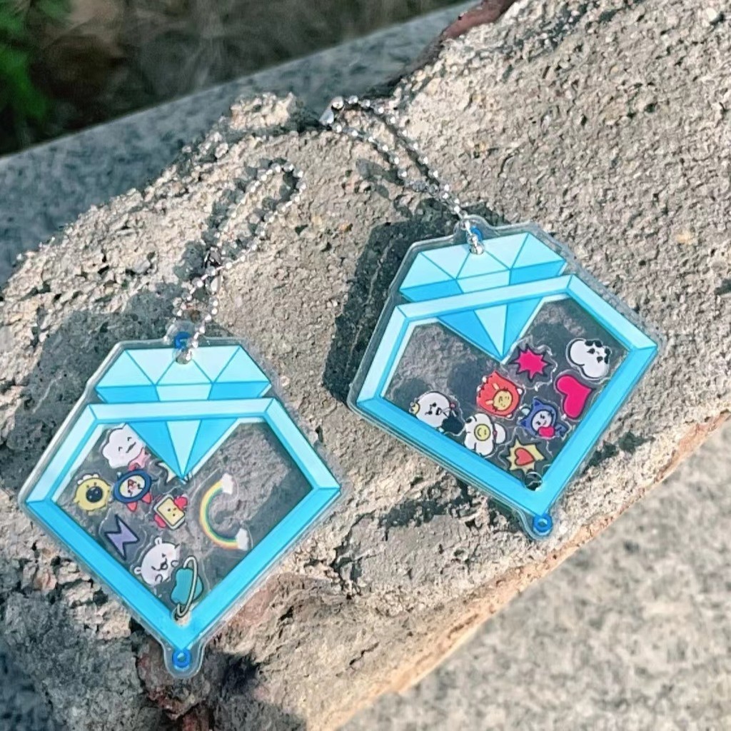Kpop TREASURE Cute Cartoon Characters TRUZ Keychains Acrylic Sandwich ...