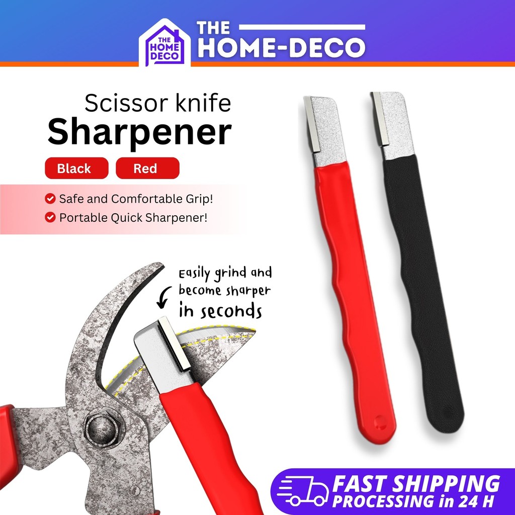 Red Black Scissor Knife Sharpener Mini Portable Quick Sharpener For ...