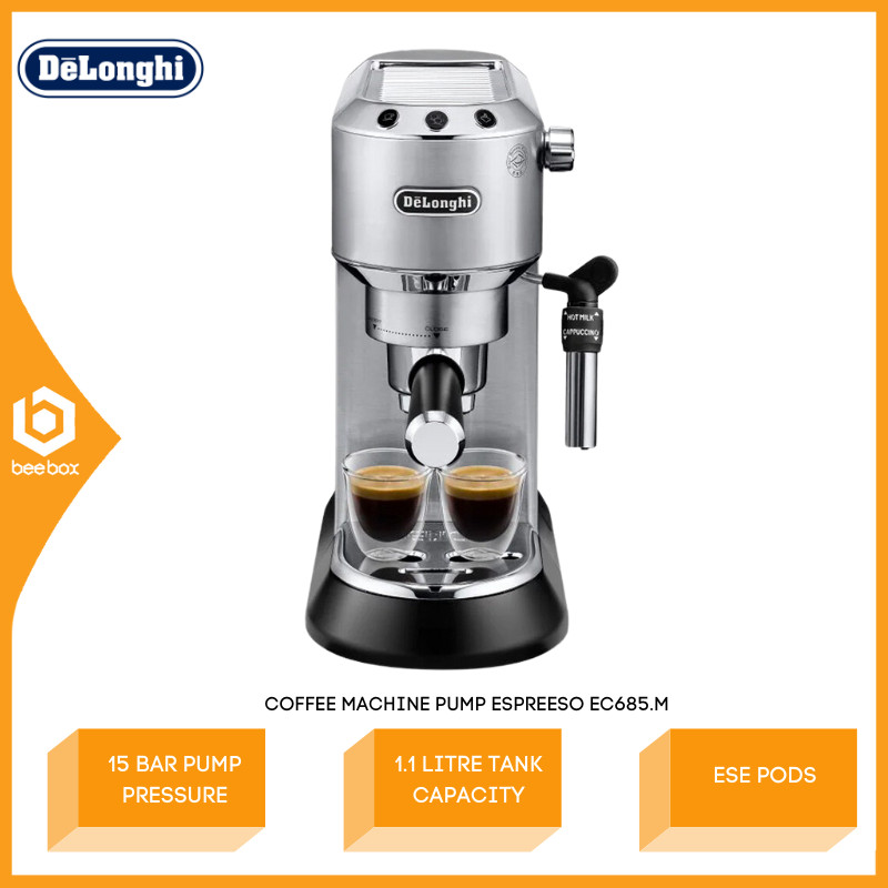 DeLonghi Dedica Style EC685.M Pump Espresso Coffee Machine Silver ...