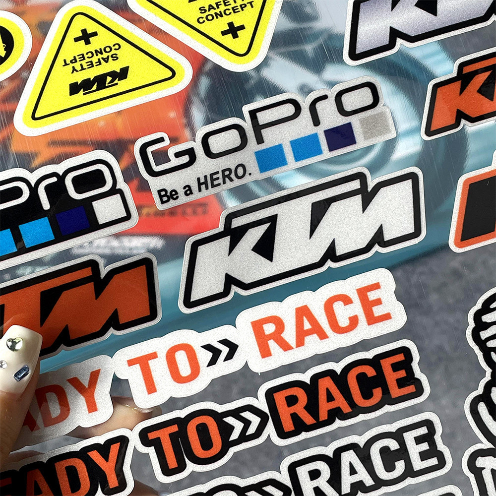 KTM Reflective Sticker Motorcycle Helmet Waterproof Decal Modified Fuel ...