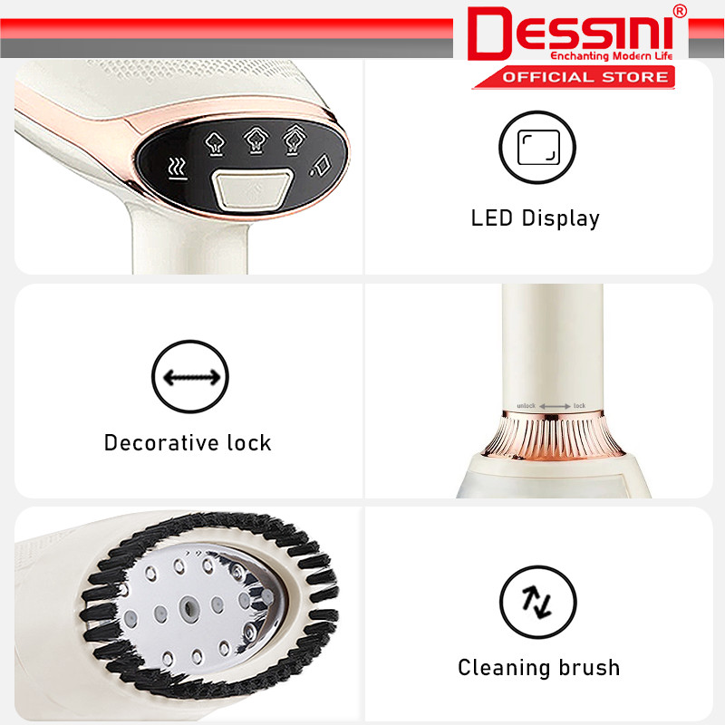 DESSINI ITALY 1600W Electric Ceramic Soleplate Garment Steam Iron ...