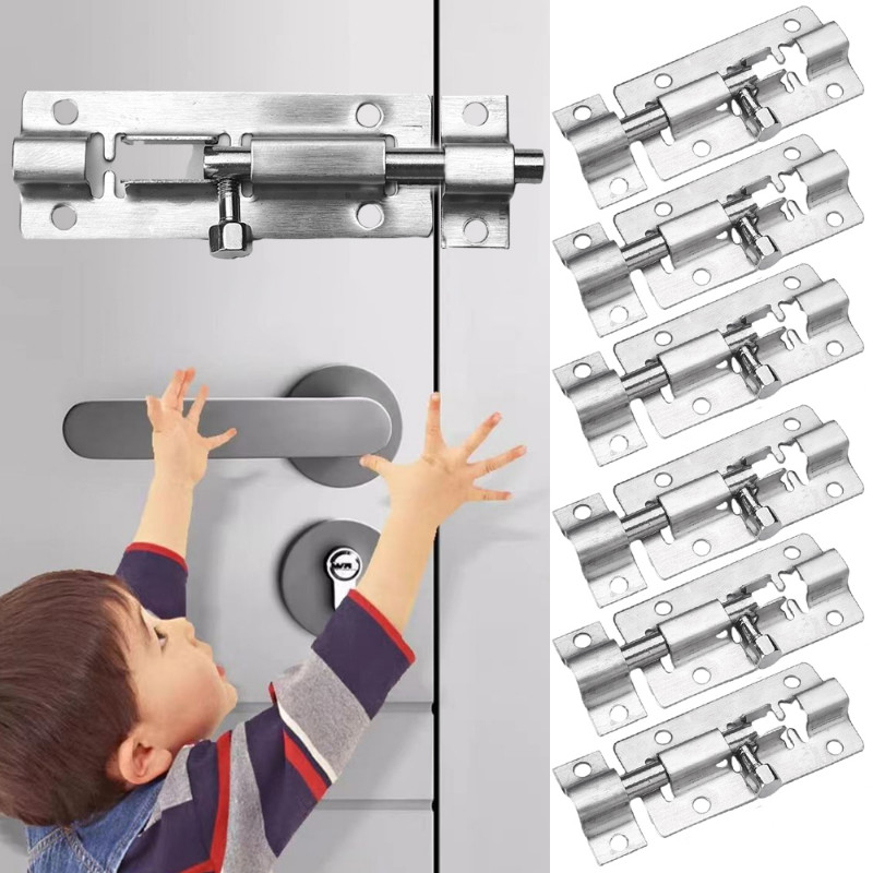 Self-Closing Slide Spring Latch - Aluminum Alloy Automatic Door Lock ...
