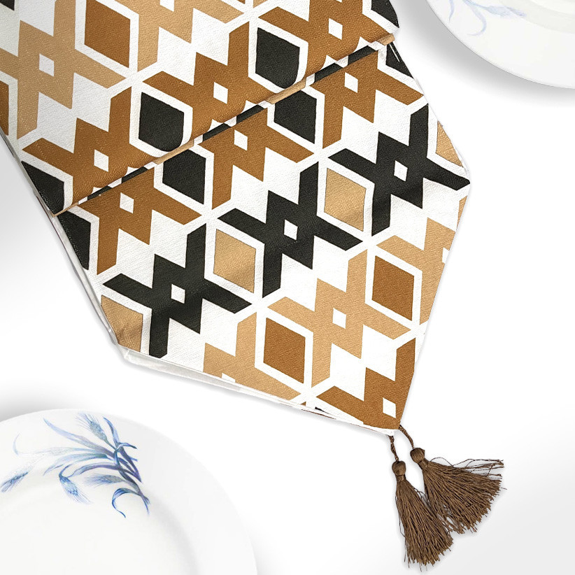 Romantika Pattern Table Runner 2m with Tassel Farm Style Table Cloth ...