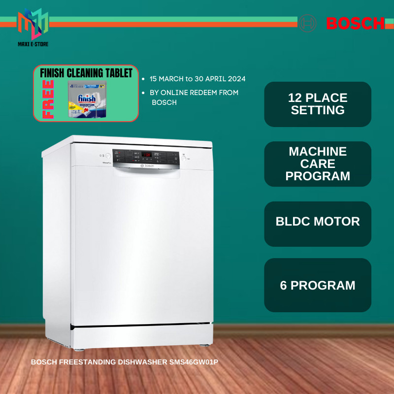 Bosch Serie 4 Free Standing Dishwasher 60cm SMS4IVI01P