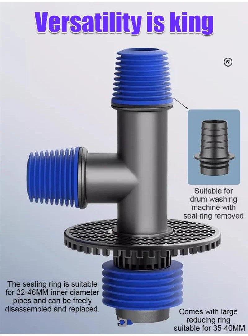 (🔥MY stock🔥) Three-Way Drain Pipe Sealing Cover, Water Pipe Floor Drain ...