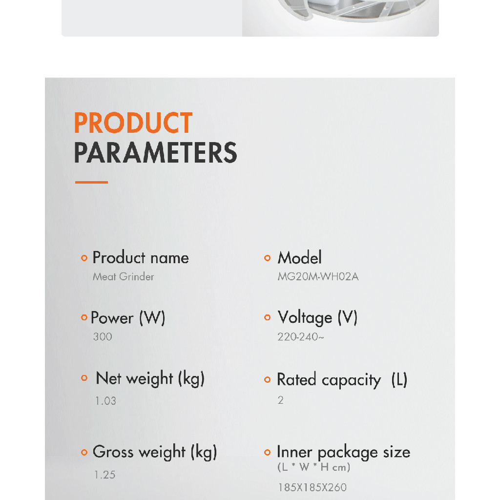 Gaabor�燩engisar Pemproses Makanan S-Type Double Layer MG20M-WH02A