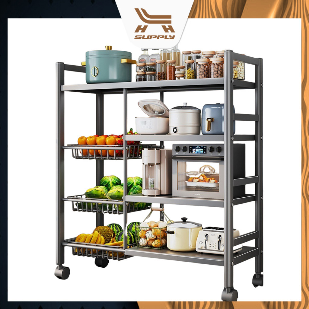 LH Kitchen Cabinet Rack Storage Shelves Kitchen Cart with Storage ...