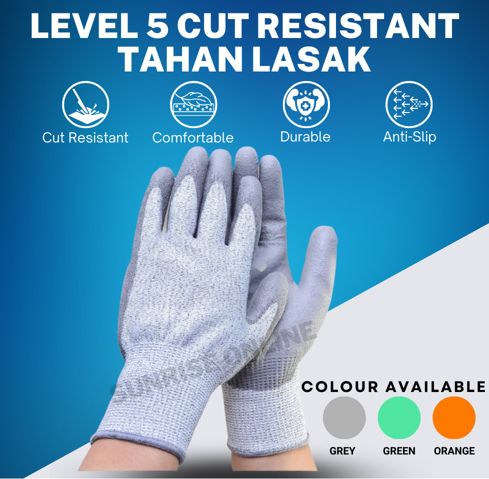 [ORIGINAL] SRGM634 Cut Resistance Glove Level 5 Safety Glove Anti Cut
