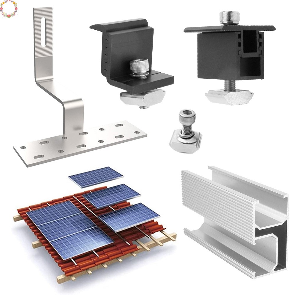 [HME] Pv Solar Brick Roof Mounting Set 1 Module Bracket Rail Roof Hook ...