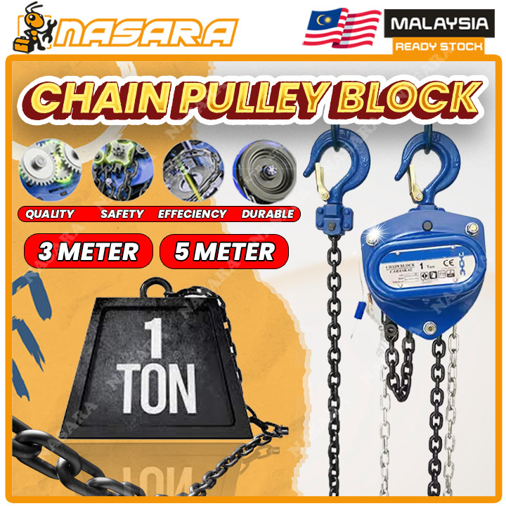 Nasara 1 Ton Heavy Duty Chain Pulley Block For Lifting And Handling ...
