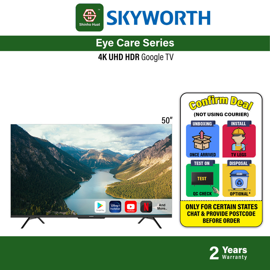 Skyworth 50 Inch 4K UHD HDR Google TV 50SUE7600 | Shopee Malaysia