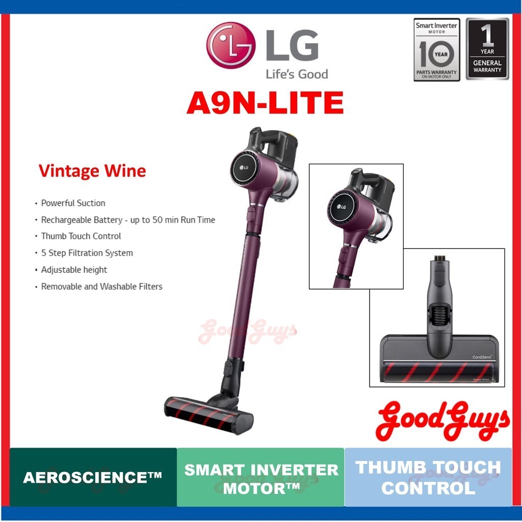 Lg Cordzero™ A9n A9n Lite Vacuum Cleaner With Smart Inverter Motor